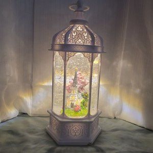 Glitter Lantern With Springtime Church
